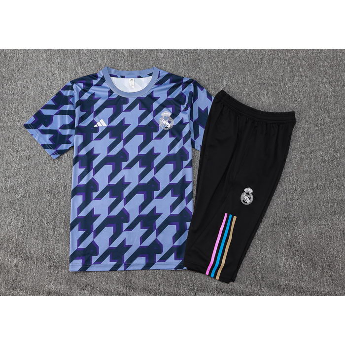 Chandal del Real Madrid Manga Corta 24-25 Negro y Gris - Pantalon Corto